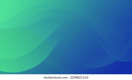 Resumen Fondo líquido gradiente verde azul. Diseño de fondo moderno. Ondas dinámicas. Composición de formas fluidas.  Apto para sitio web, banners, folletos, afiches
