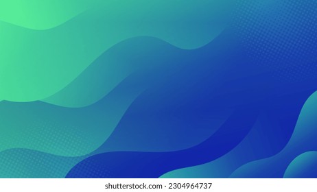 Resumen Fondo líquido gradiente verde azul. Diseño de fondo moderno. Ondas dinámicas. Composición de formas fluidas.  Apto para sitio web, banners, folletos, afiches