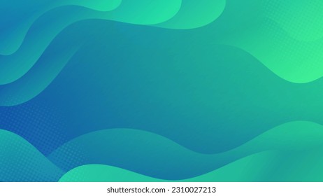 Resumen Fondo líquido gradiente verde azul. Diseño de fondo moderno. Ondas dinámicas. Composición de formas fluidas.  Apto para sitio web, banners, folletos, afiches