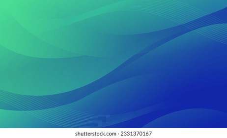 Abstract Gradient  Green Blue  liquid background. Modern  background design. Dynamic Waves. Fluid shapes composition.  Fit for website, banners, brochure, posters