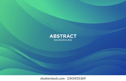 Abstract Gradient  green blue  liquid background. Modern  background design. Dynamic Waves. Fluid shapes composition.  Fit for website, banners, brochure, posters