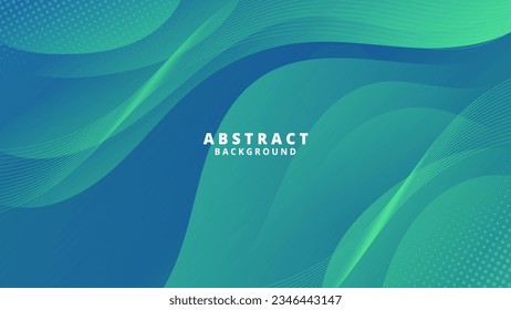 Resumen Fondo líquido gradiente verde azul. Diseño de fondo moderno. Ondas dinámicas. Composición de formas fluidas.  Apto para sitio web, banners, folletos, afiches