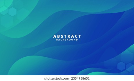 Abstract Gradient  Green Blue  liquid background. Modern  background design. Dynamic Waves. Fluid shapes composition.  Fit for website, banners, brochure, posters