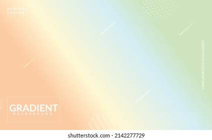 Gradiente abstracto de fondo multicolor verde azul naranja y amarillo suave. Diseño horizontal moderno para aplicaciones móviles.