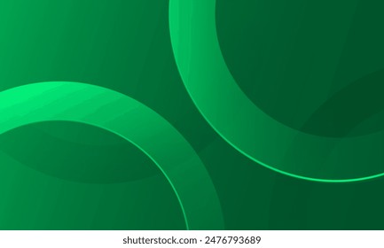 Abstract gradient green circles geometric shapes background. Vector illustration
