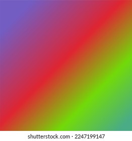 Abstrakter Farbverlauf auf grünem, rotem, violettem und blauem mehrfarbigem Hintergrund. Modernes diagonales Design