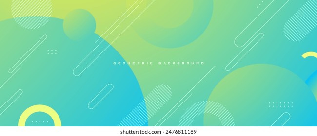 Abstract gradient green tosca geometric shapes background