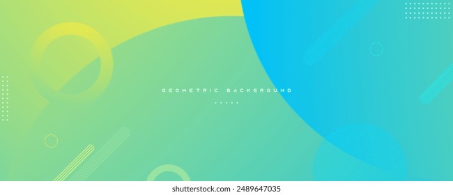 Abstract gradient green tosca geometric shapes background