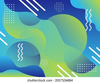 Abstract gradient green, yellow and blue soft colorful background. Modern horizontal layout design for mobile app. dot and line pattern element use white colors. 