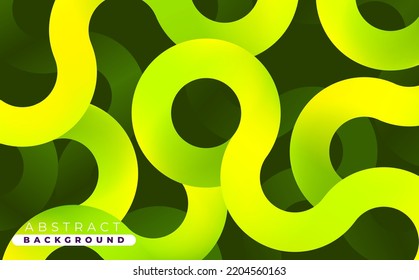 Resumen gradiente degradado verde y amarillo círculos de fondo de forma geométrica. líneas y círculos superpuestos.