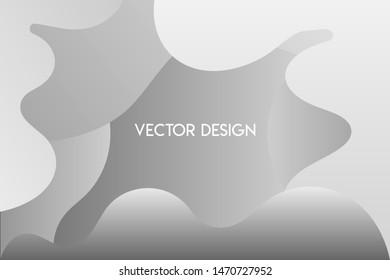 Abstract gradient grey background vector template with fluid shapes