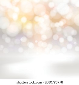 Abstract gradient grey, gold, silver bokeh background vector.