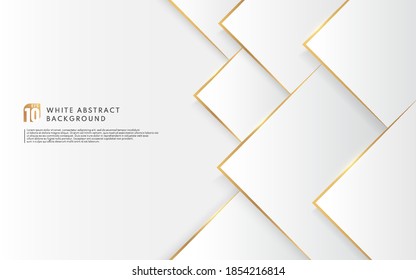 Abstract gradient grey and white paper cut style background with golden light combination . Modern futuristic design. You can use for cover template, poster, banner web, Print ad. Vector illustration