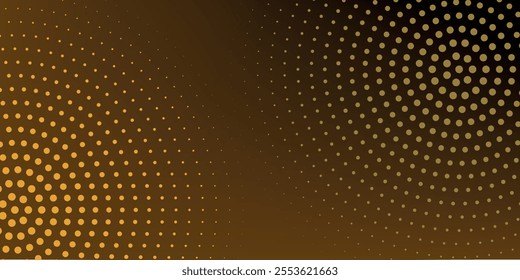Abstract gradient halftone dots pattern. Golden grunge effect - AI generative, modern dots, vector.