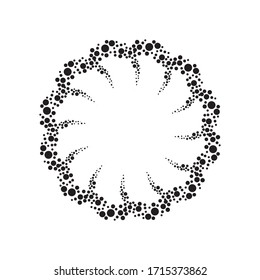abstract gradient halftone dots. spiral vector Illustration from wave
