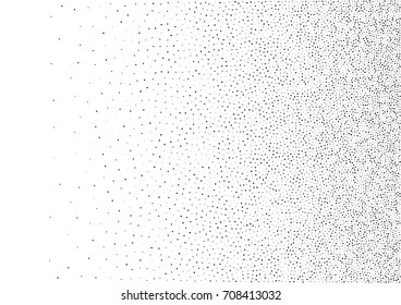 Abstract gradient halftone random dots background. A4 paper size, vector illustration, bw backdrop using halftone circle dots raster pattern texture.