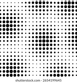 Padrão texturizado pontilhado de onda de meio-tom de gradiente abstrato. Mancha grunge preta sobre fundo branco. Fundo de arte pop cômico retro com design de pontos de meio-tom