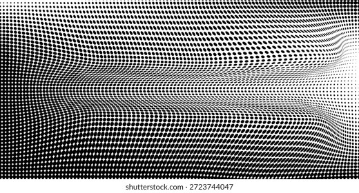 Abstrakter Gradient Halbton Welle gepunktete strukturierte Muster. Retro-Comic-Pop-Art-Hintergrund mit Rasterpunkten Design. Vintage-Hintergrund für Comic-Superhelden-Text, Sprechblase, Nachricht. Vektorgrafik