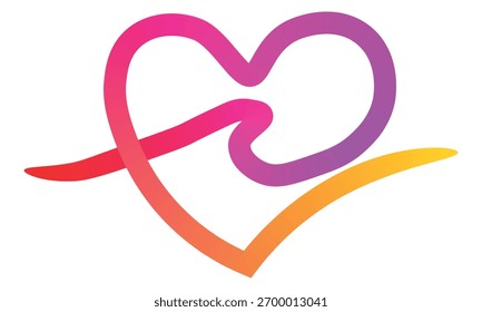 Abstractas diseño de corazón degradado que simboliza el amor y la Asistencia perfecto para conceptos de caridad y atención médica con fondo blanco limpio ideal para diseñadores