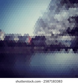 abstract gradient hexagon mosaic geometric textured city landscape pattern design cover background