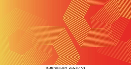 Abstrakter Farbverlauf Sechseck mit leuchtenden Rot- und Gelbtönen, körniger künstlerischer Hintergrund modern