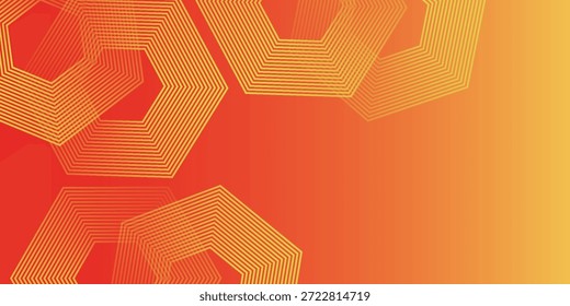 Hexágono Abstractas del gradiente con los tonos rojos y amarillos vibrantes, arte moderno granulado del fondo artístico