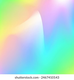 Abstract Gradient. Hologram Background. Girlie Cover. Yellow Retro Background. Blur Design. Iridescent Texture. Pop Minimalist Template. Shiny Flyer. Blue Abstract Gradient