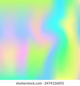 Abstract Gradient. Hologram Background. Soft Shapes. Holographic Texture. Tie Dye Shiny Background. Rainbow Cover. Pop Fluid. Retro Multicolor Template. Blue Abstract Gradient