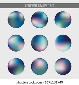 Abstract gradient hologram orb set design element background. Use for ad, poster, template design, ad, element. illustration vector eps10