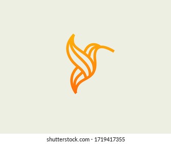 Icono del logotipo del colibrí de gradiente abstracto para su empresa