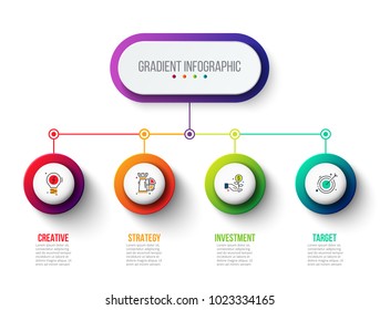 Abstract gradient infographics number options template. Vector illustration. Can be used for workflow layout, diagram, business step options, banner, web design.