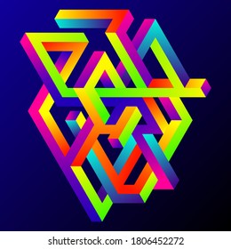 Abstract gradient isometric geometric shape design template background modern art style. Design element can be used for poster, backdrop, publication, brochure, flyer, leaflet, vector illustration