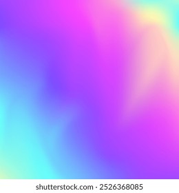 Abstract Gradient. Kawaii Paper. Holographic Texture. Neon Design. Metal Multicolor Template. Blue Retro Background. Hologram Texture. Graphic Cover. Violet Abstract Gradient