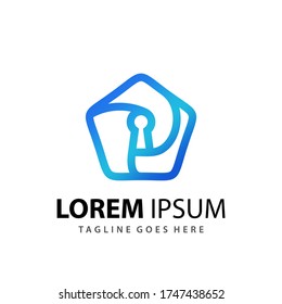 Abstract Gradient Key Home Business Logo Design Template Premium Vector