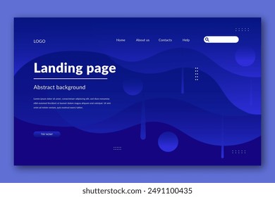 Abstract gradient landing page template vector design in eps 10