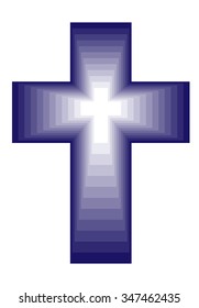 Abstract gradient layers blue cross. Vector illustration, each layer separated for easy use. 