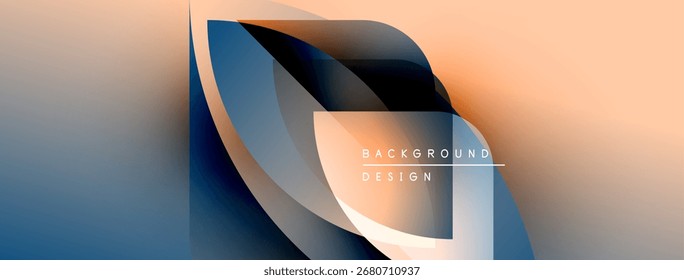 Abstract gradient layers create flowing shapes. Soft colors blend, forming modern background design. Minimalist aesthetic, smooth transitions.
