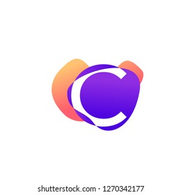 Abstract gradient letter C logo design vector