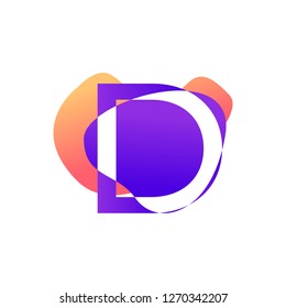 Abstract gradient letter D logo design vector