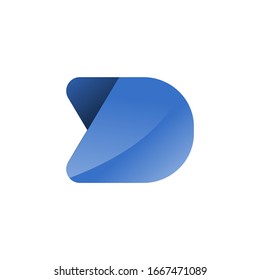 plantilla de logotipo de letra de degradado D abstracta