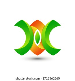 Abstract Gradient Letter H Leaf Company Modern Logo Design Template Premium Vector