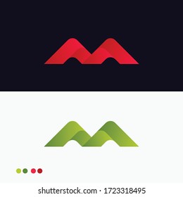 Letra abstracta gradiente m set letra creativa moderna m diseño de plantilla Letra colorida m marca de diseño de logotipo