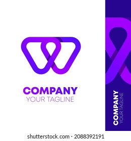Abstract Gradient Letter W Modern Logo Design Template