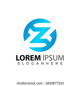 Abstract Gradient Letter Z Circle logo design element vector illustration
