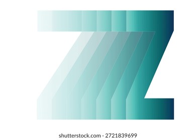 Letra de gradiente Z abstrata com efeito de profundidade em camadas. Inicial tipográfica moderna para identidade visual e digital. Design vetorial limpo para tecnologia, inicialização e projetos criativos.