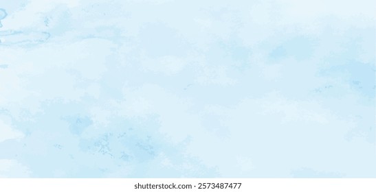 Abstract gradient light sky blue shades watercolor background on white paper texture. Aquarelle painted textured canvas design for grunge cards
