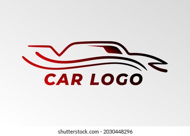 abstract gradient line car logo vector