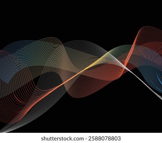 abstract gradient line fluidity ribbon wave pattern technology background