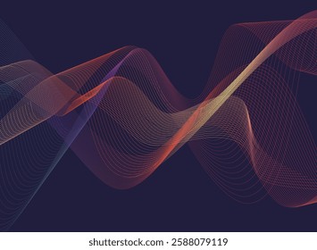 abstract gradient line fluidity ribbon wave pattern technology background