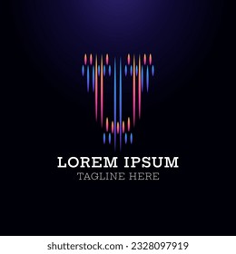 abstract gradient line logo style.typhography logo